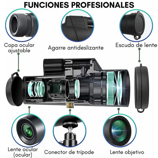 Telescopio Monocular MTX30 Adaptable para Celular