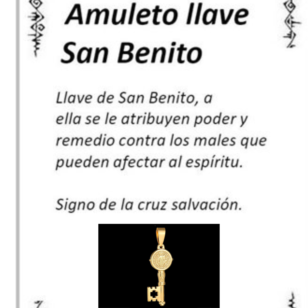 Protege tu Camino con el Amuleto Llaves de San Benito en Baño de Oro 18k