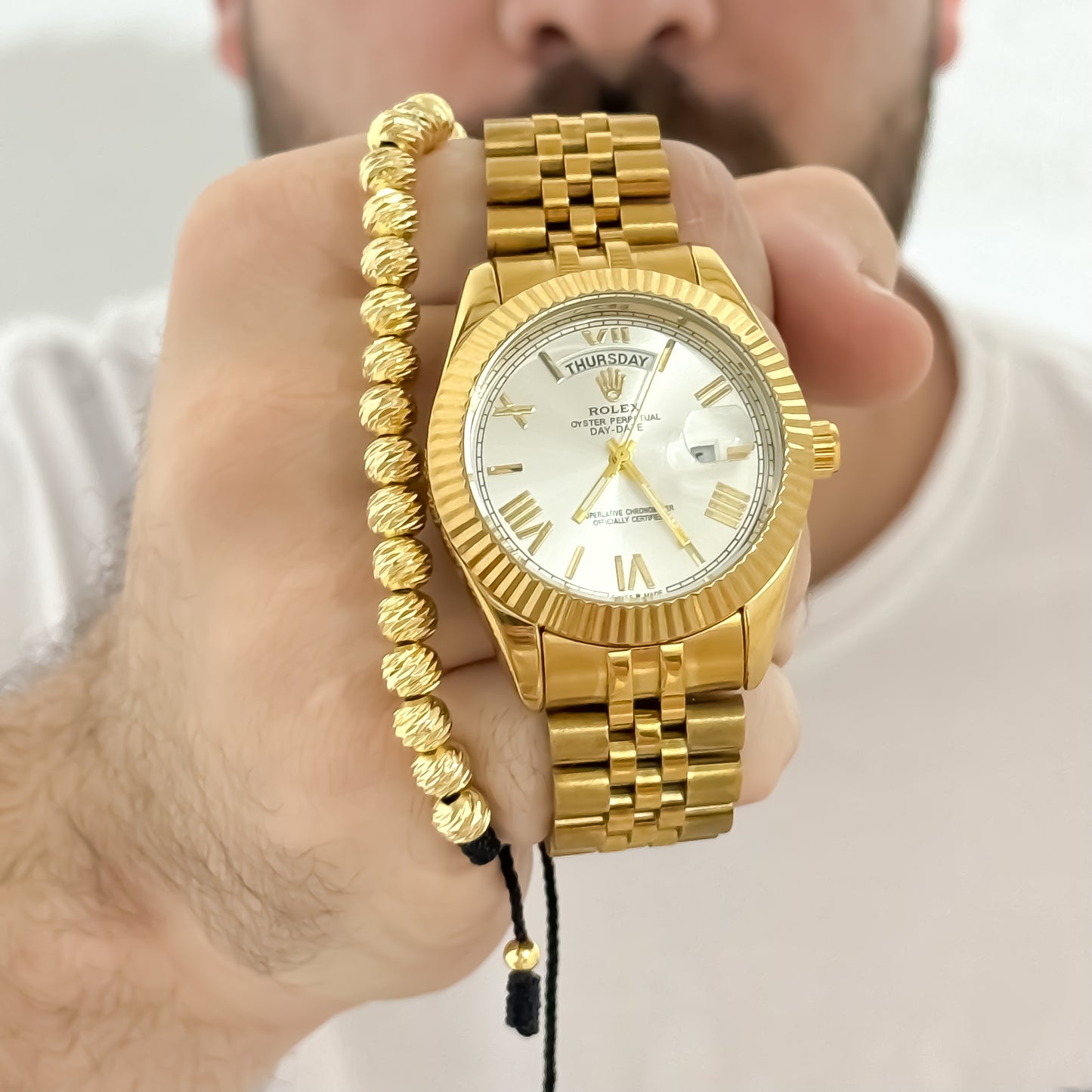 PROMOCION RELOJ ROLEX CALIDAD 1.1 + PULSERA BALIN ITALIANO 6MM EN BAÑO 18K CON GARANTIA