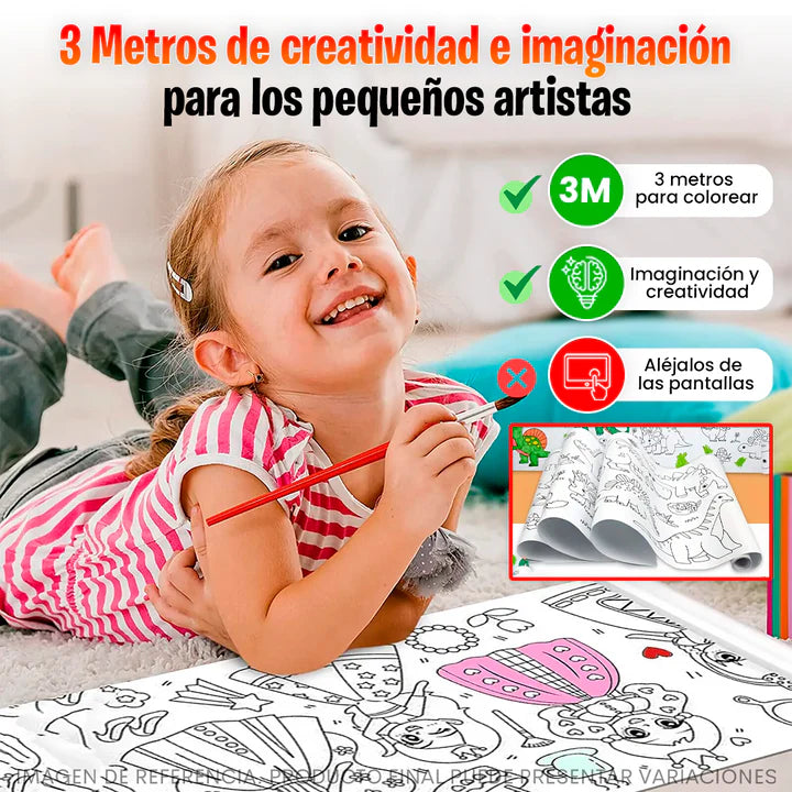 ROLLO PAPEL PARA NIÑOS COLOREAR 30 X 300 CM 🤩😱 - ENVÍO GRATIS